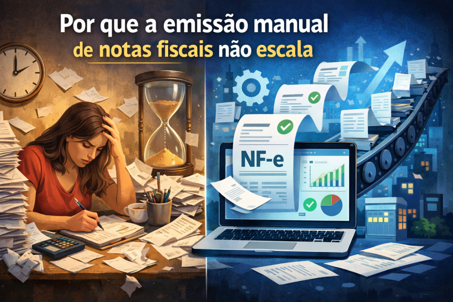 emissão manual de notas fiscais não escala e gera gargalos operacionais